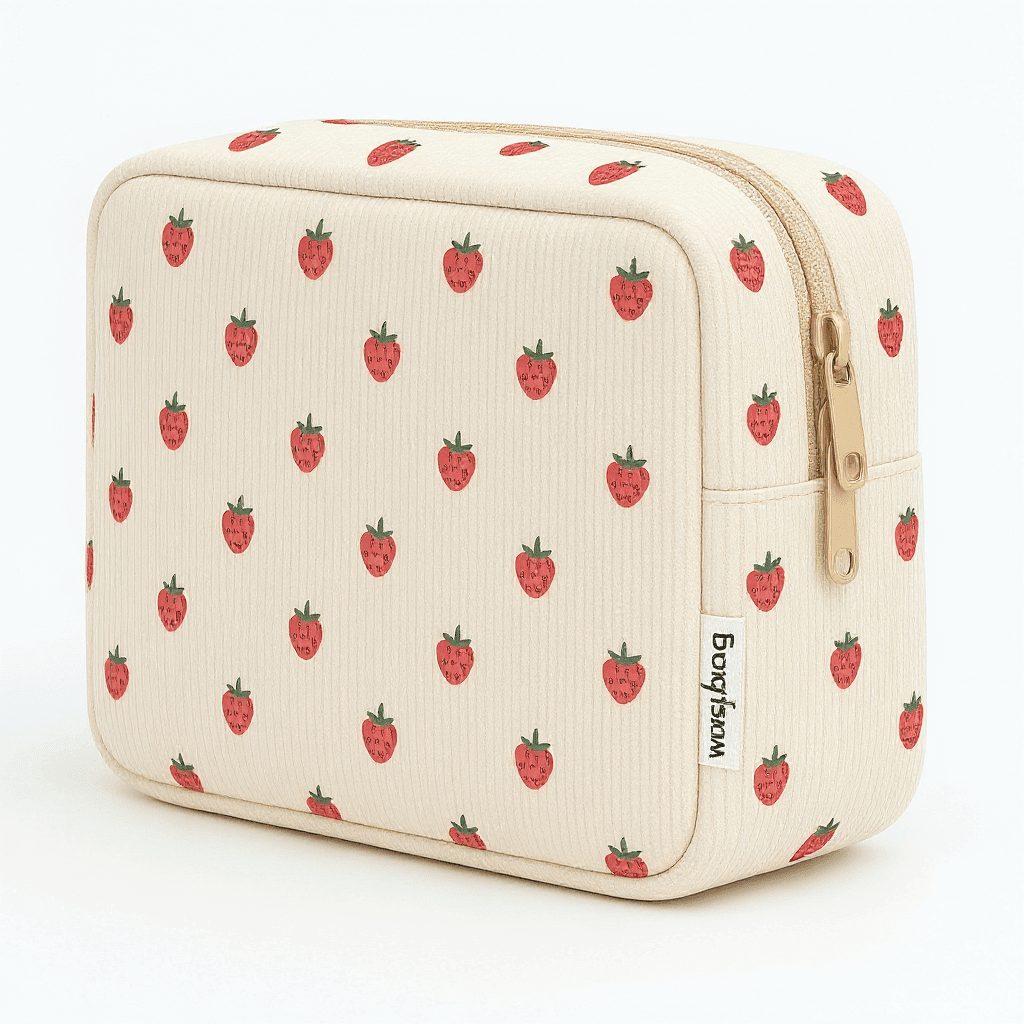 Cotton Corduroy Printed Exquisite Makeup Bag