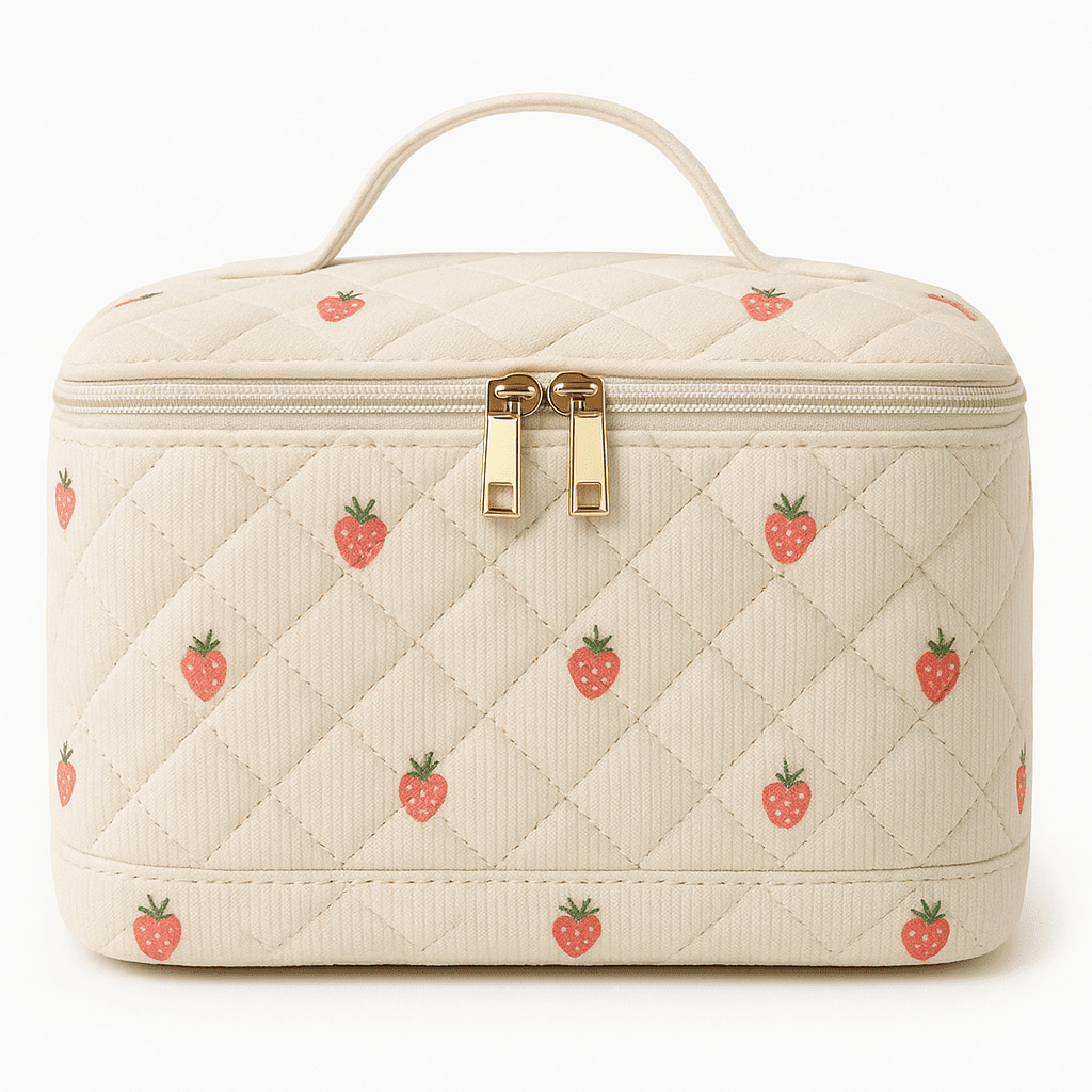 Cotton Corduroy Printed Multi-functional Skincare Storage Bag